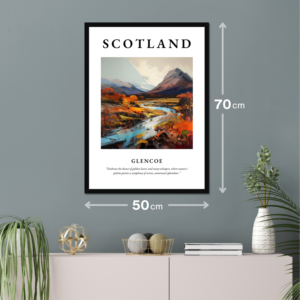 Poster of Glencoe hanging on a wall