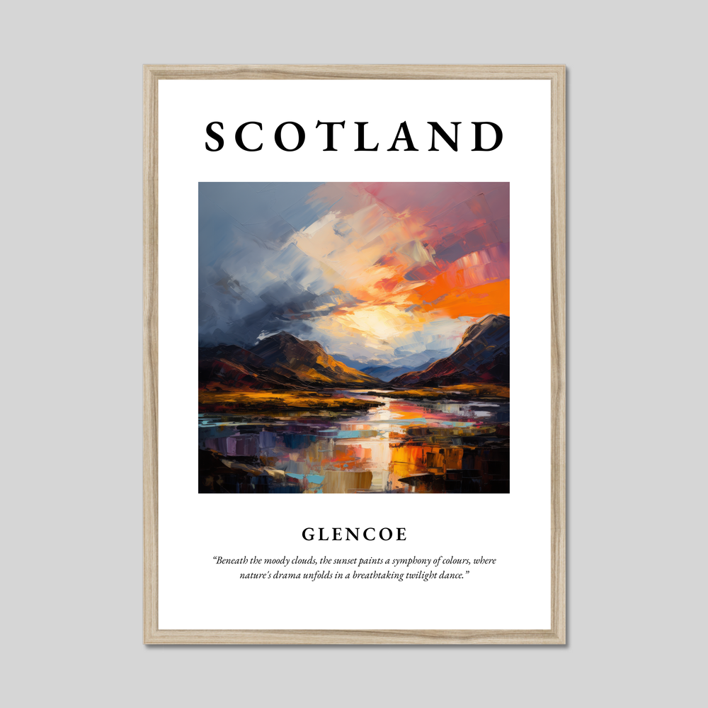 Poster in a natural frame with the word Scotland