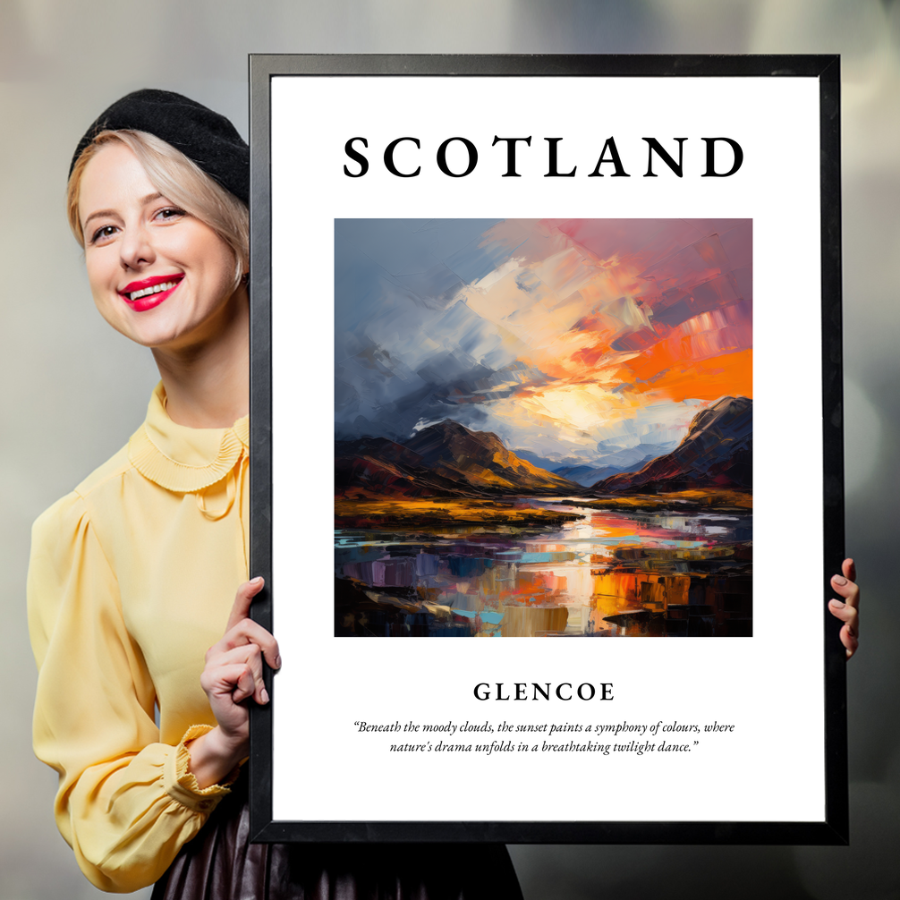 Person holding a poster of Glencoe