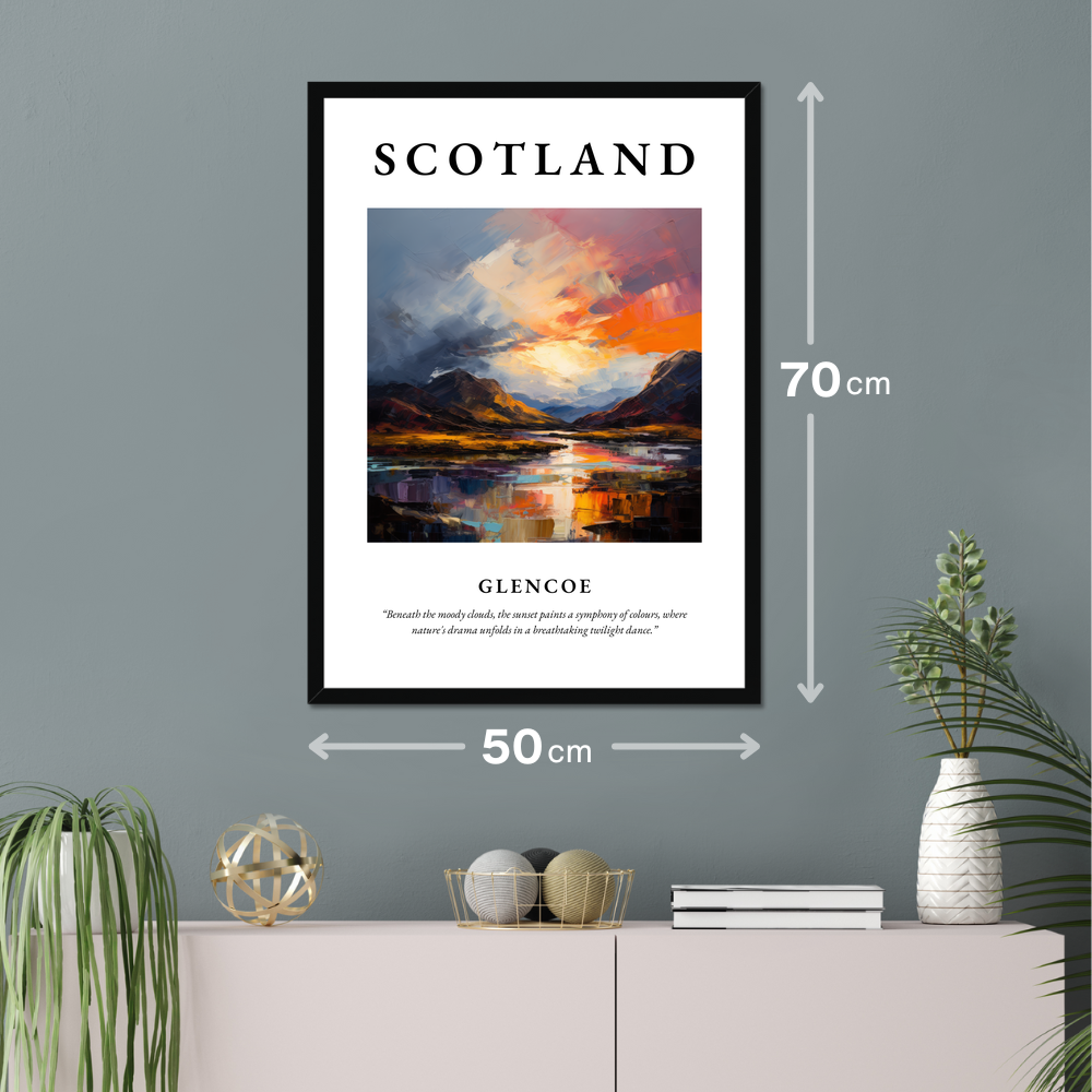 Poster of Glencoe hanging on a wall