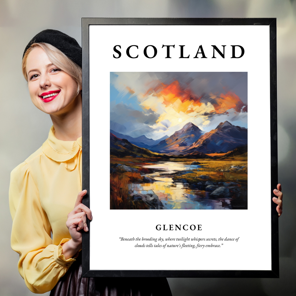 Person holding a poster of Glencoe