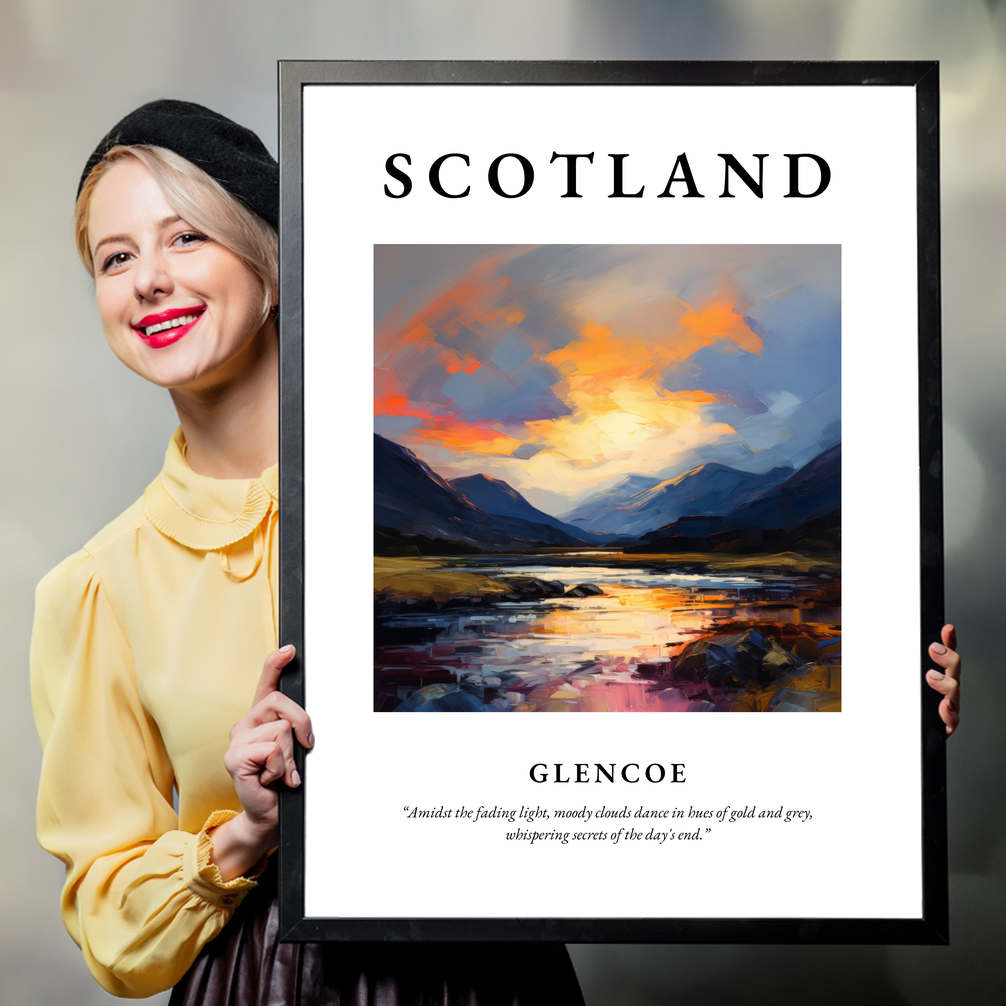 Person holding a poster of Glencoe