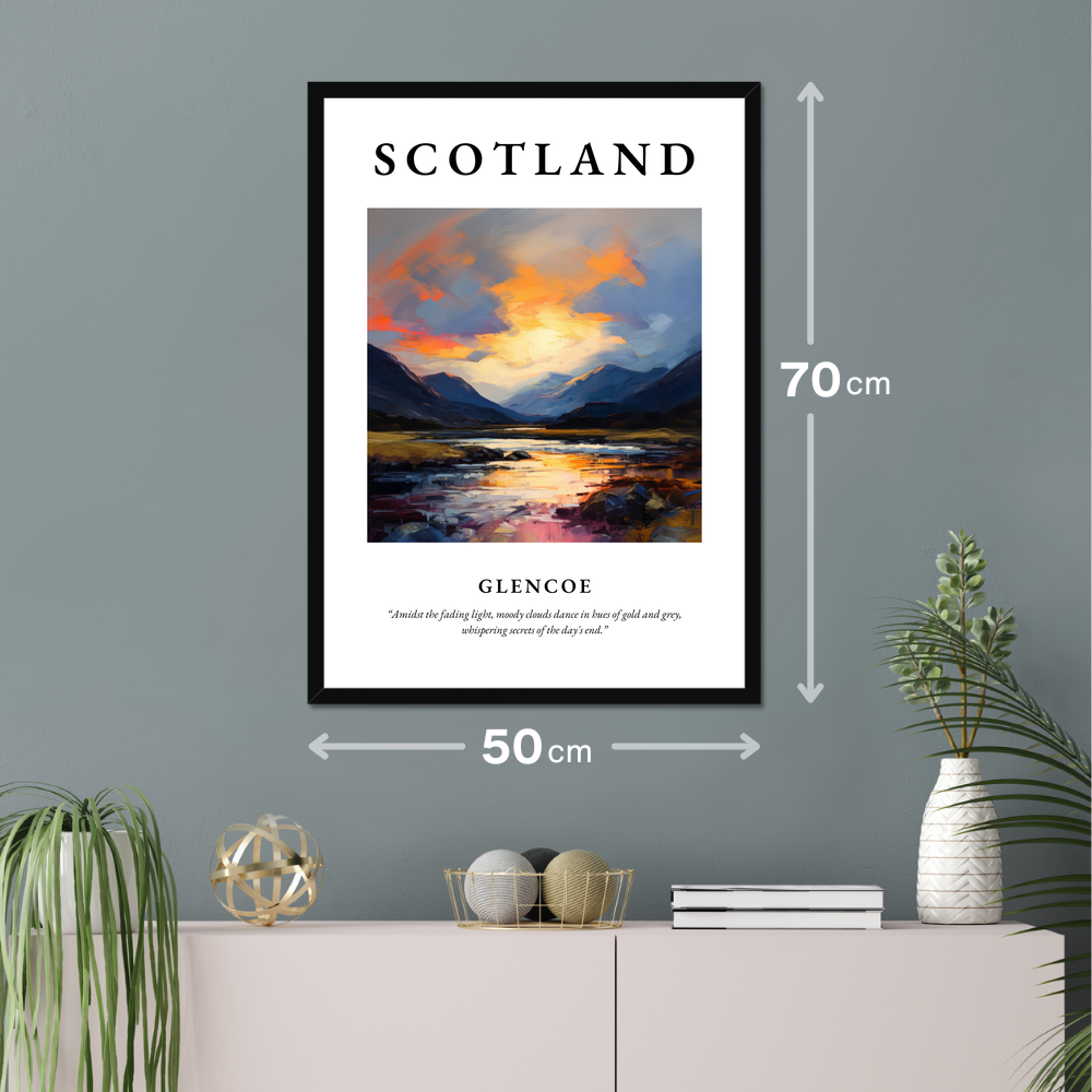 Poster of Glencoe hanging on a wall