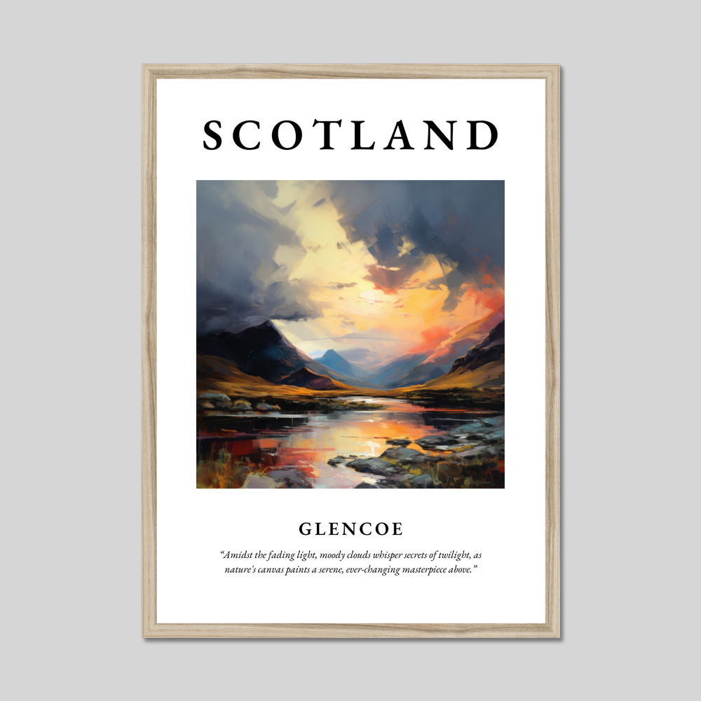 Poster in a natural frame with the word Scotland