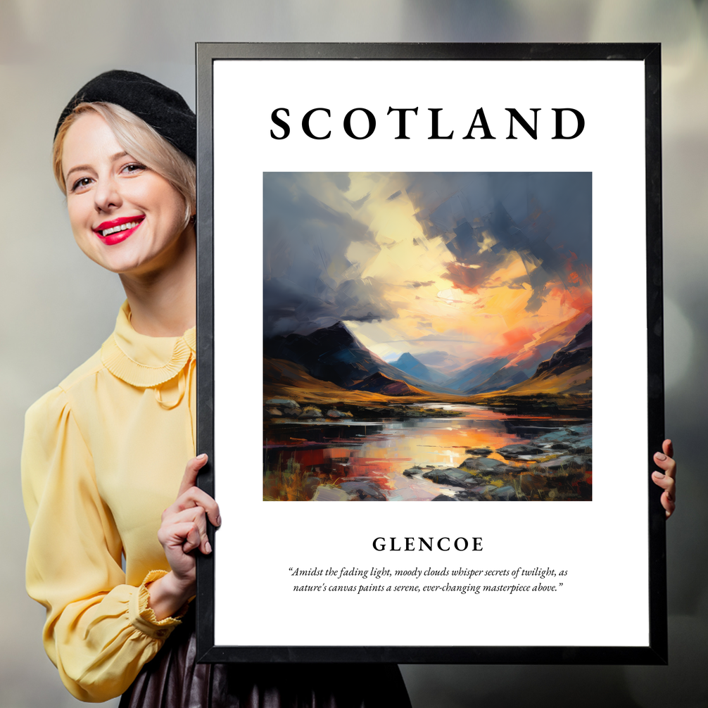 Person holding a poster of Glencoe