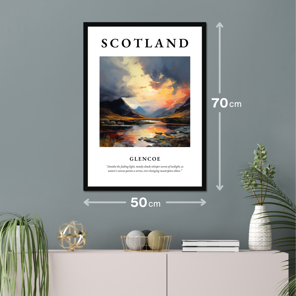 Poster of Glencoe hanging on a wall