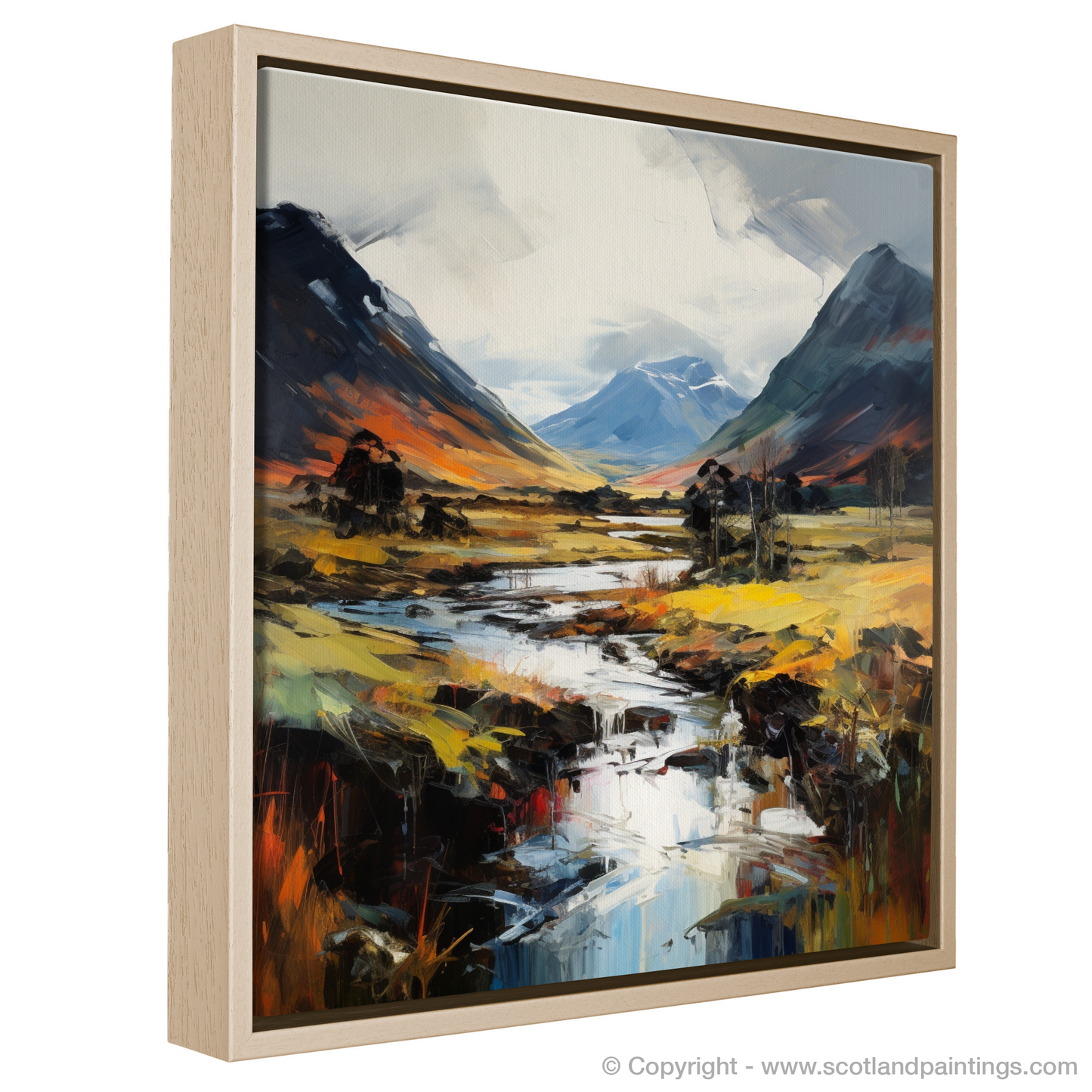 Painting and Art Print of Glencoe, Argyll and Bute. Highland Tempest: An Expressionist Ode to Glencoe.