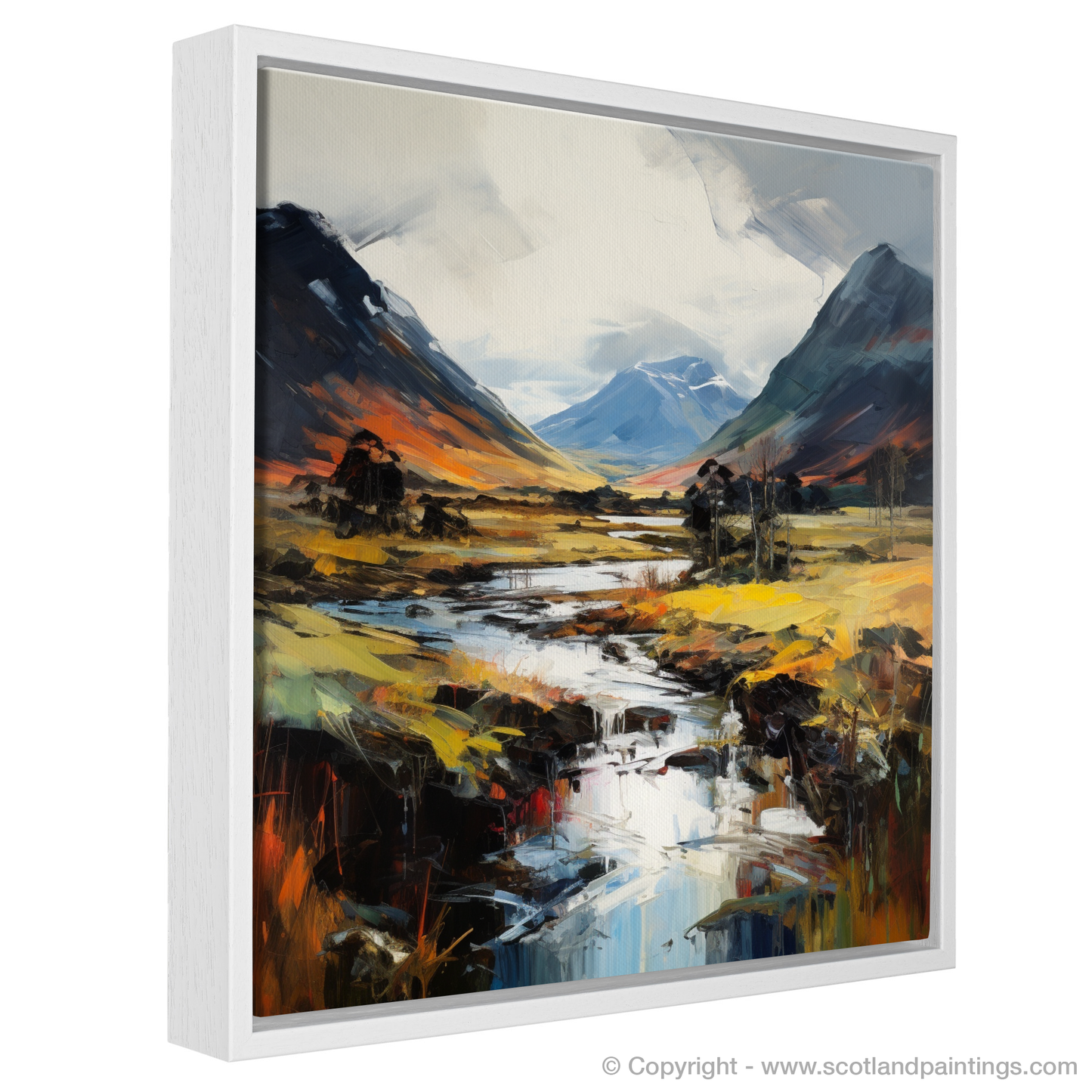 Painting and Art Print of Glencoe, Argyll and Bute. Highland Tempest: An Expressionist Ode to Glencoe.