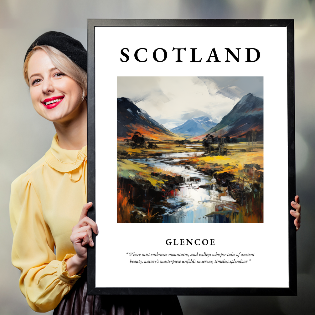 Person holding a poster of Glencoe