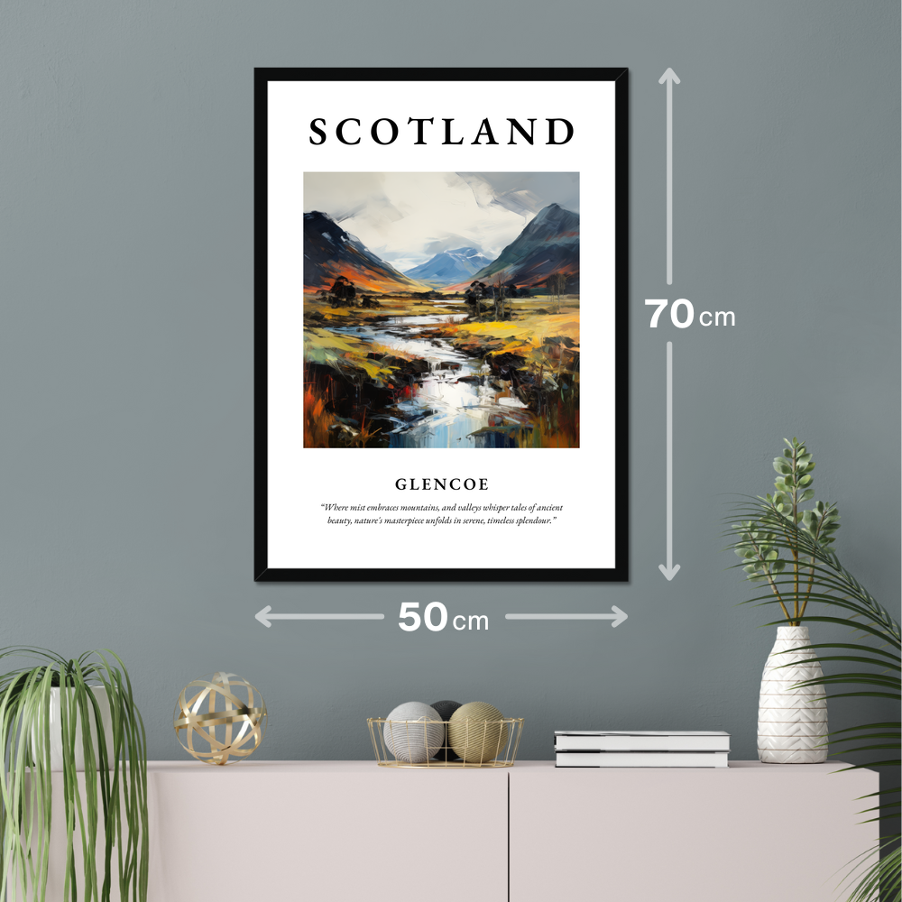 Poster of Glencoe hanging on a wall