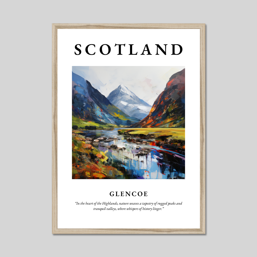 Poster in a natural frame with the word Scotland