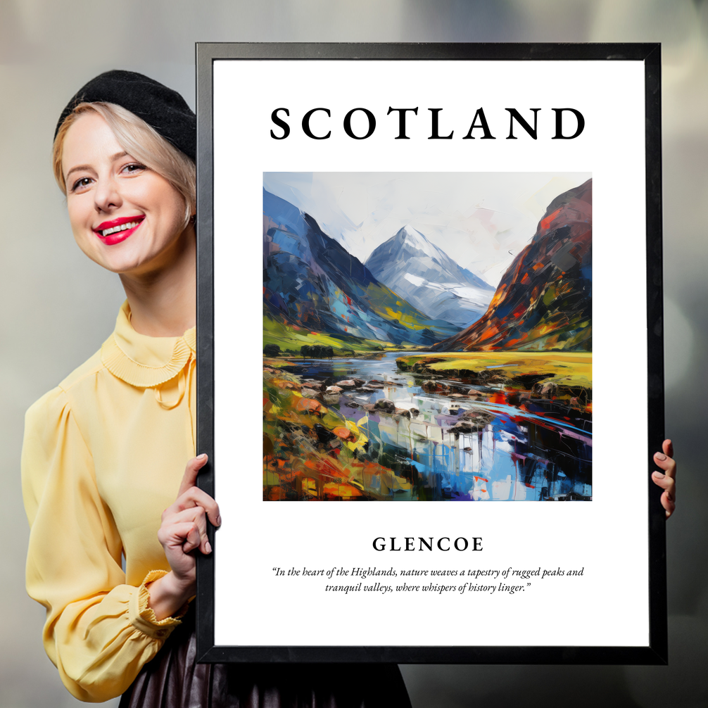 Person holding a poster of Glencoe