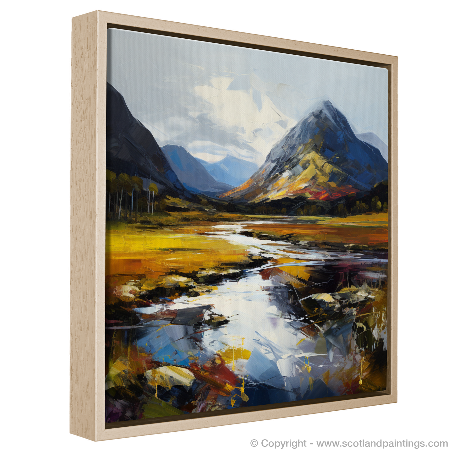 Painting and Art Print of Glencoe, Argyll and Bute entitled "Expressionist Ode to Glencoe's Grandeur".