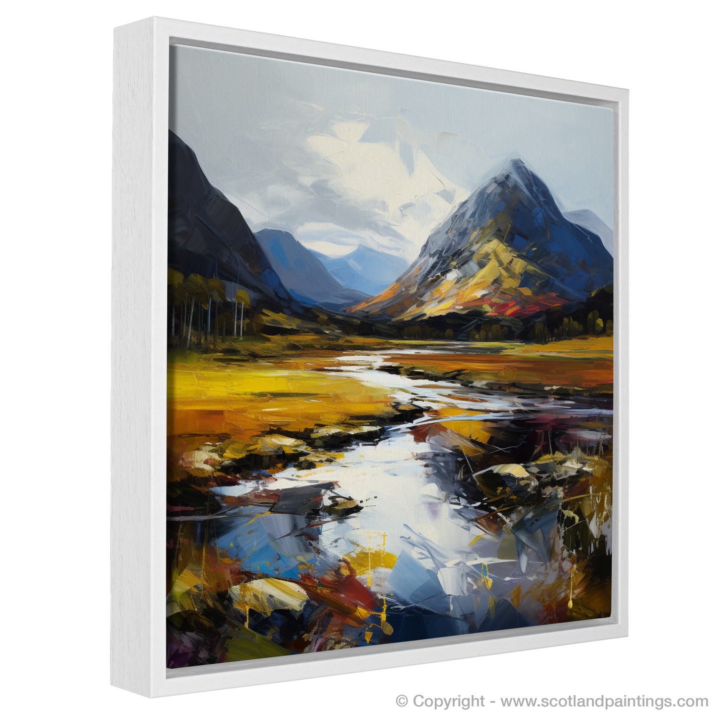 Painting and Art Print of Glencoe, Argyll and Bute entitled "Expressionist Ode to Glencoe's Grandeur".