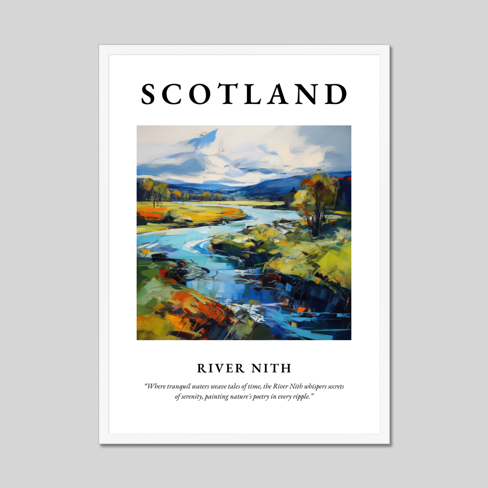 Poster in a white frame with the word Scotland