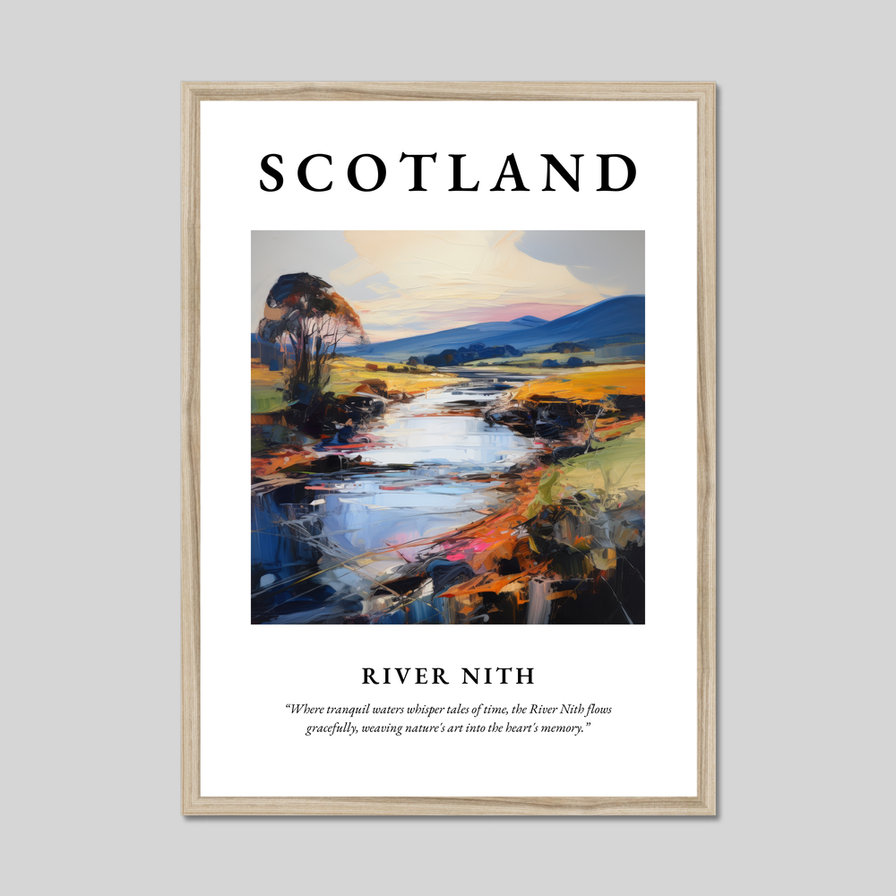 Poster in a natural frame with the word Scotland