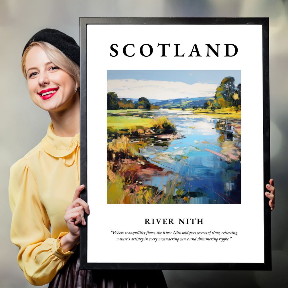 Person holding a poster of River Nith