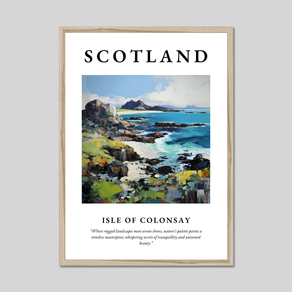 Poster in a natural frame with the word Scotland