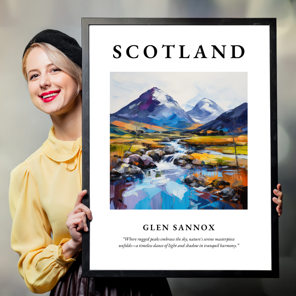 Person holding a poster of Glen Sannox