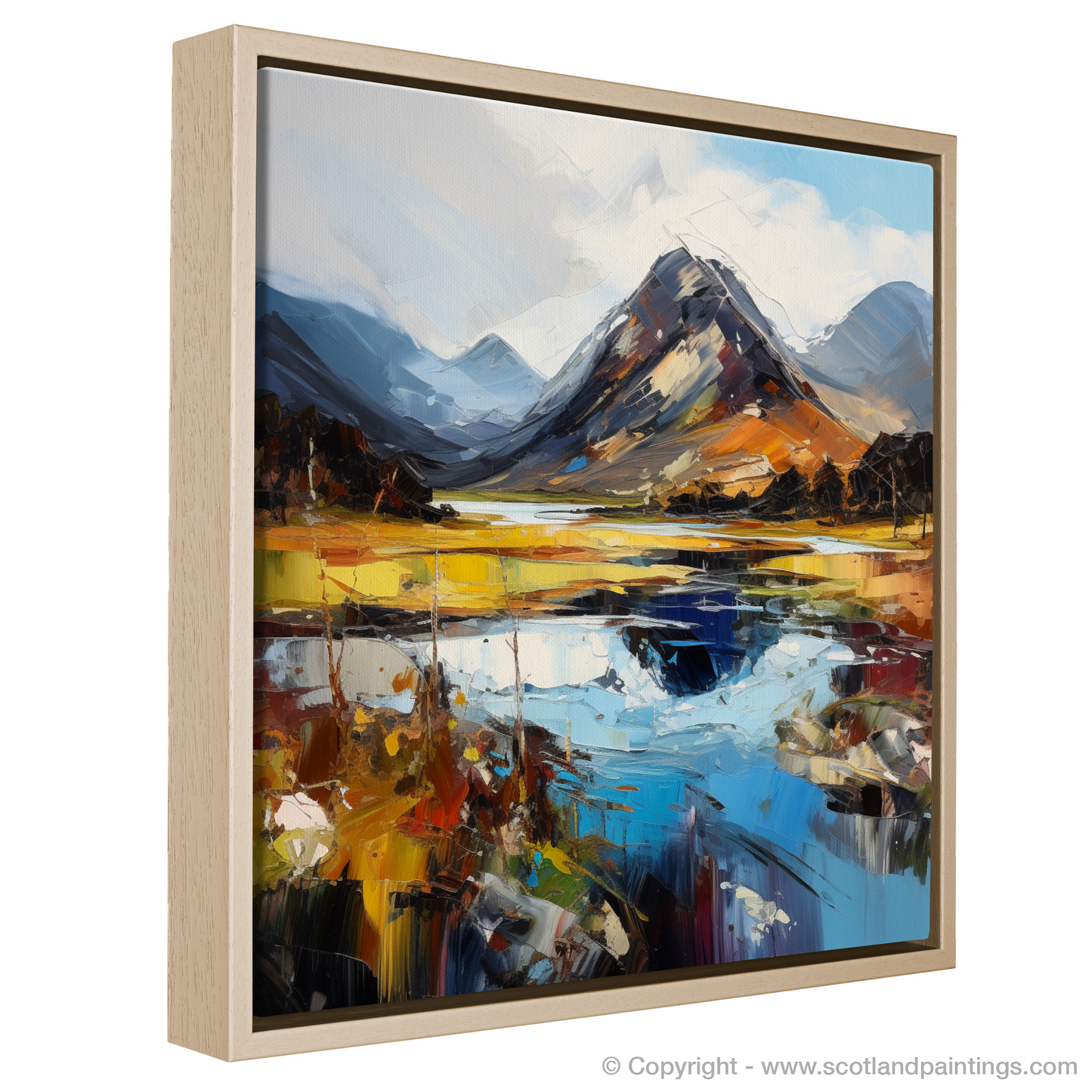 Painting and Art Print of Glen Sannox, Isle of Arran entitled "Glen Sannox Majesty: An Expressionist Ode to the Scottish Highlands".