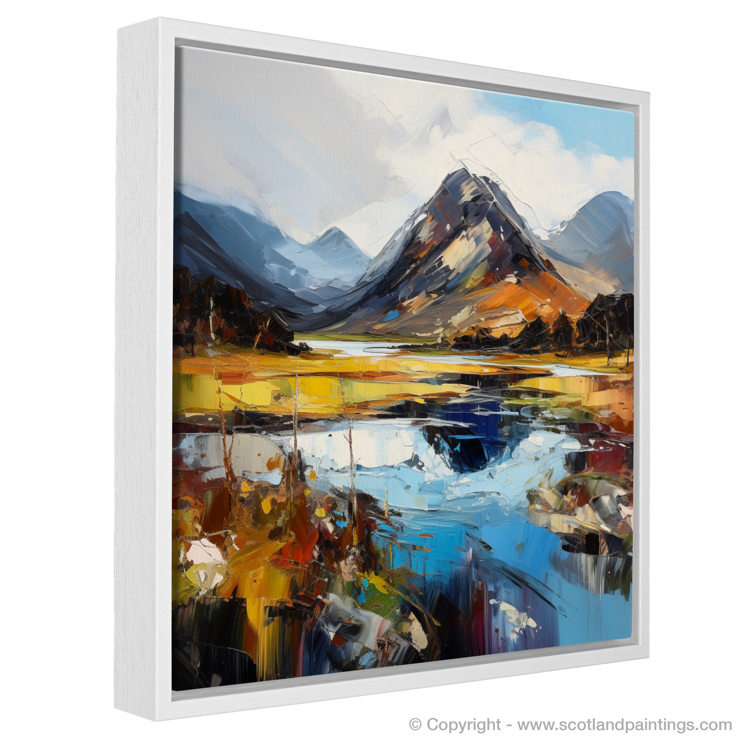 Painting and Art Print of Glen Sannox, Isle of Arran entitled "Glen Sannox Majesty: An Expressionist Ode to the Scottish Highlands".