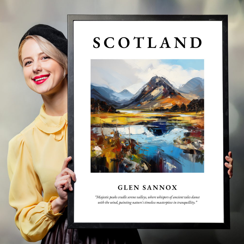 Person holding a poster of Glen Sannox