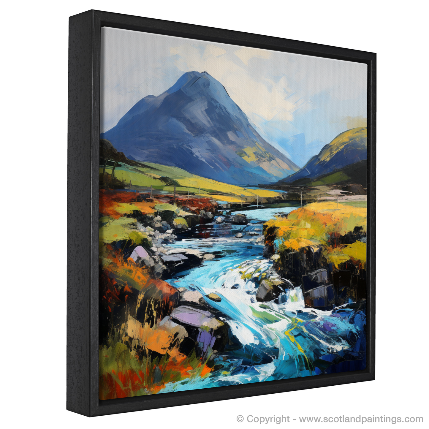 Painting and Art Print of Glen Sannox, Isle of Arran entitled "Captivating Glen Sannox: An Expressionist Ode to the Scottish Highlands".