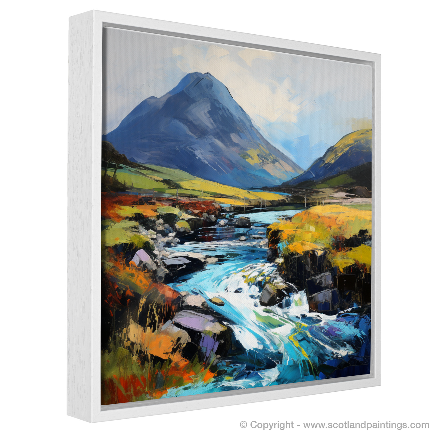 Painting and Art Print of Glen Sannox, Isle of Arran entitled "Captivating Glen Sannox: An Expressionist Ode to the Scottish Highlands".