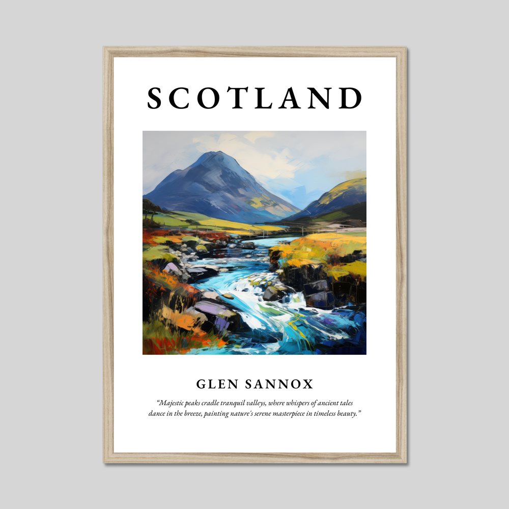 Poster in a natural frame with the word Scotland