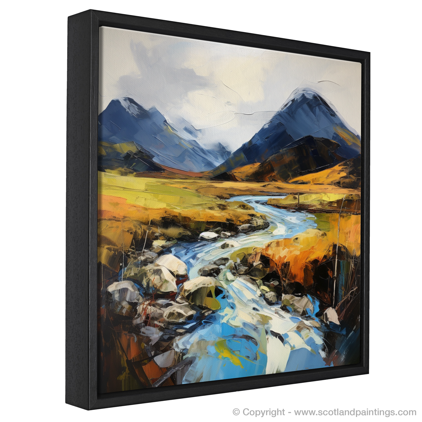 Painting and Art Print of Glen Sannox, Isle of Arran entitled "Glen Sannox Serenade: An Expressionist Ode to the Wild Scottish Highlands".