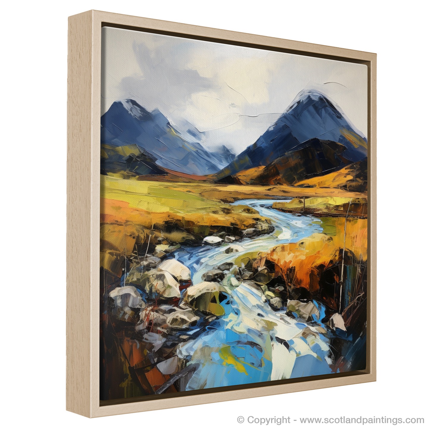 Painting and Art Print of Glen Sannox, Isle of Arran entitled "Glen Sannox Serenade: An Expressionist Ode to the Wild Scottish Highlands".