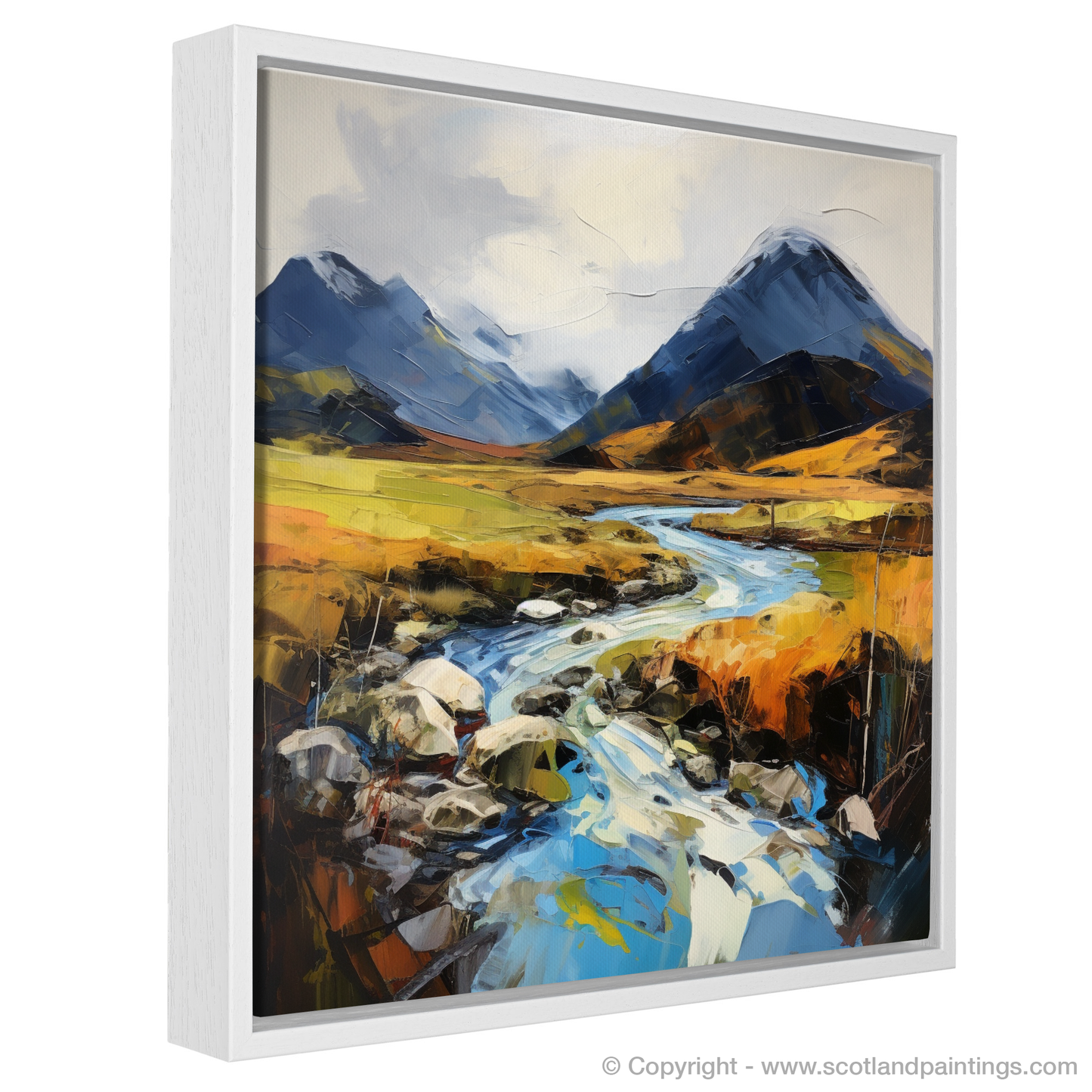 Painting and Art Print of Glen Sannox, Isle of Arran entitled "Glen Sannox Serenade: An Expressionist Ode to the Wild Scottish Highlands".