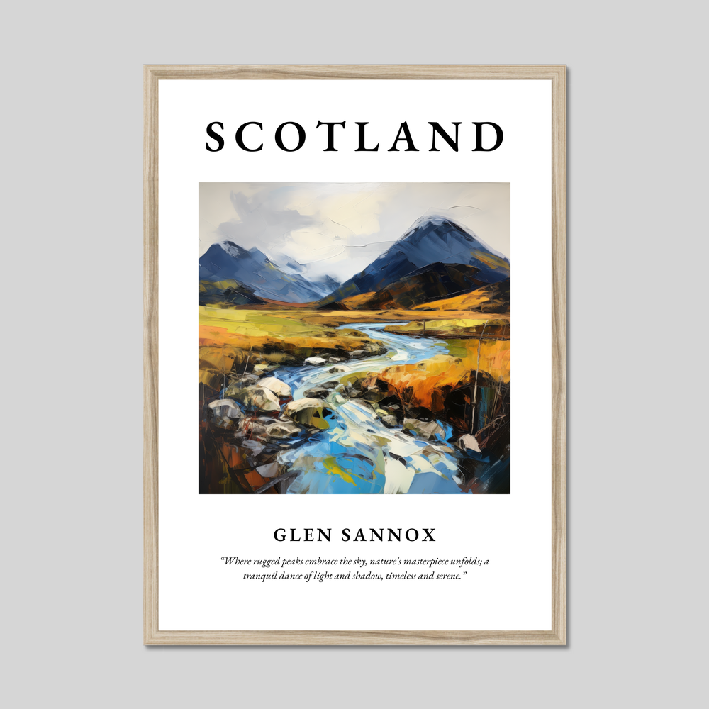 Poster in a natural frame with the word Scotland