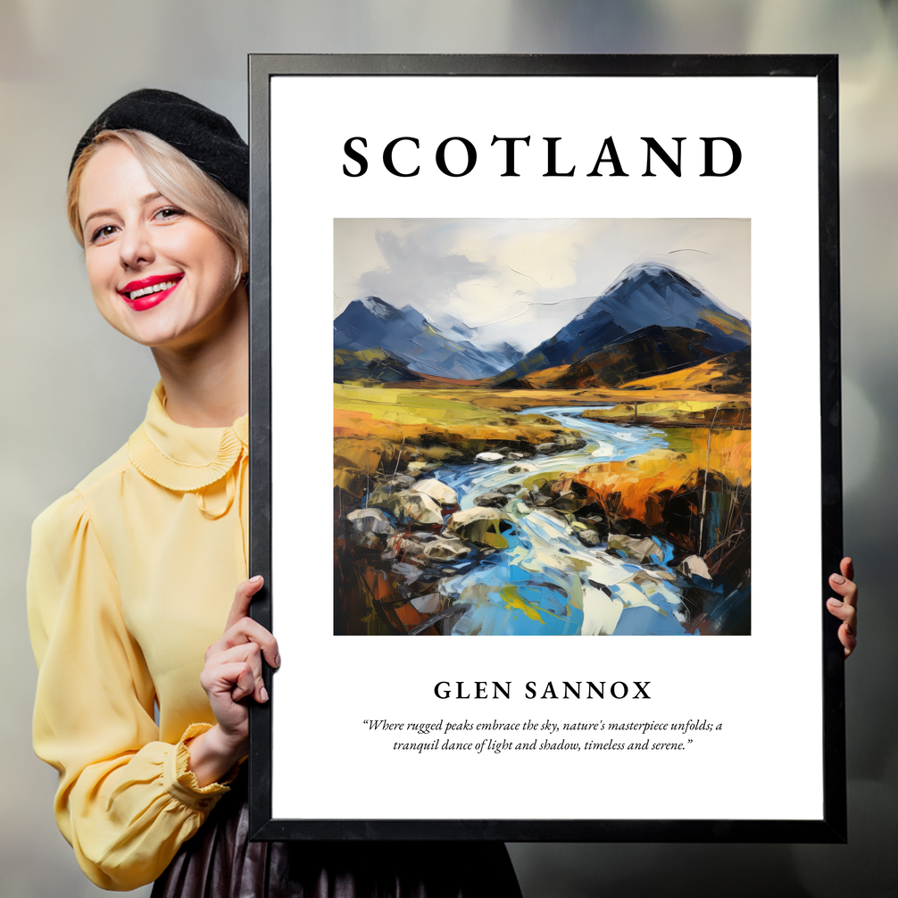 Person holding a poster of Glen Sannox