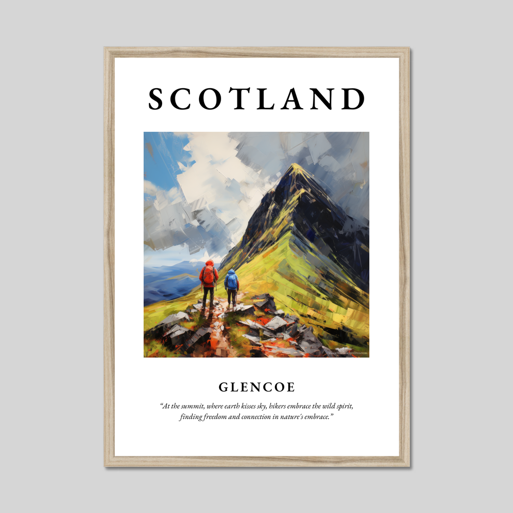 Poster in a natural frame with the word Scotland