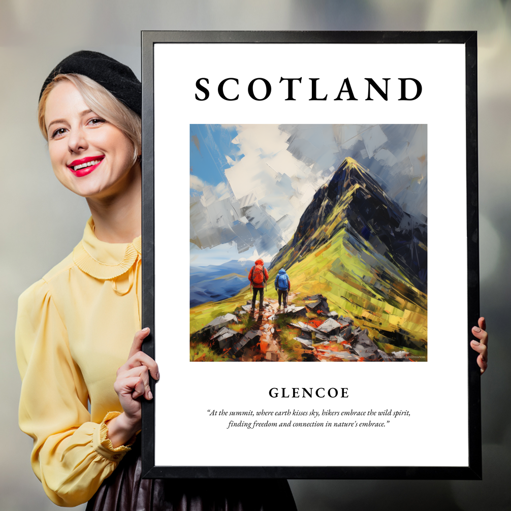 Person holding a poster of Glencoe