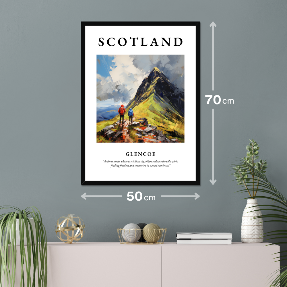 Poster of Glencoe hanging on a wall