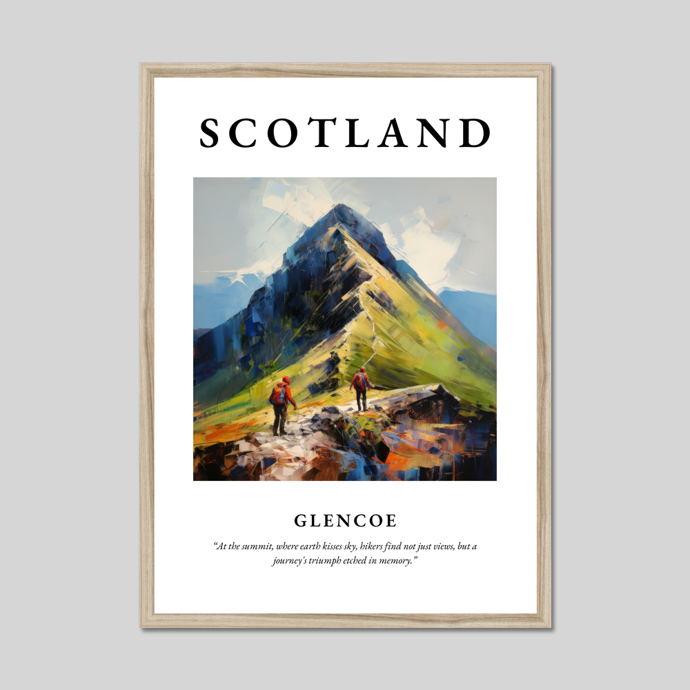 Poster in a natural frame with the word Scotland