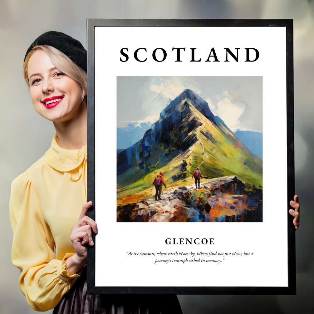 Person holding a poster of Glencoe