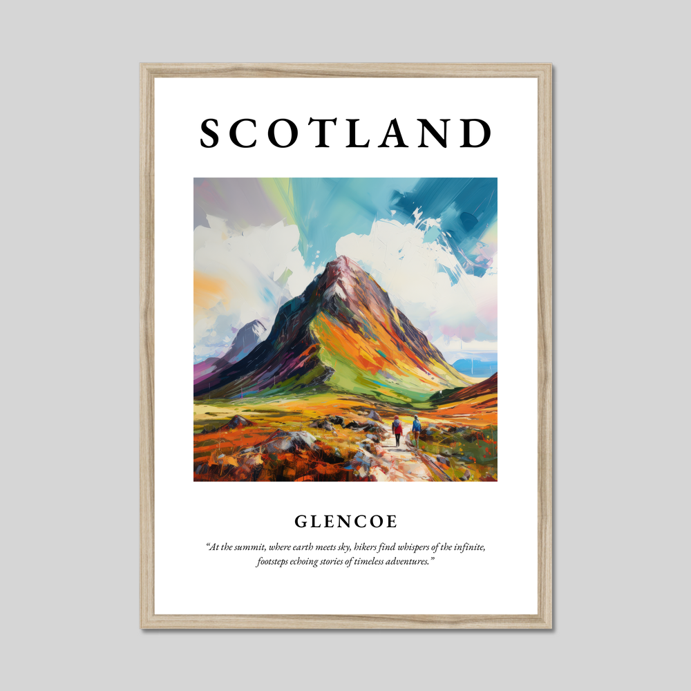 Poster in a natural frame with the word Scotland