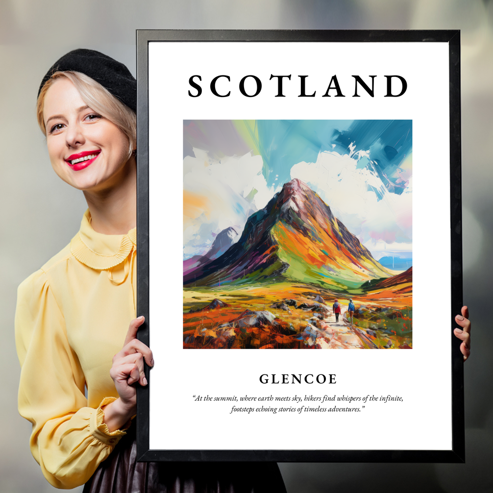 Person holding a poster of Glencoe