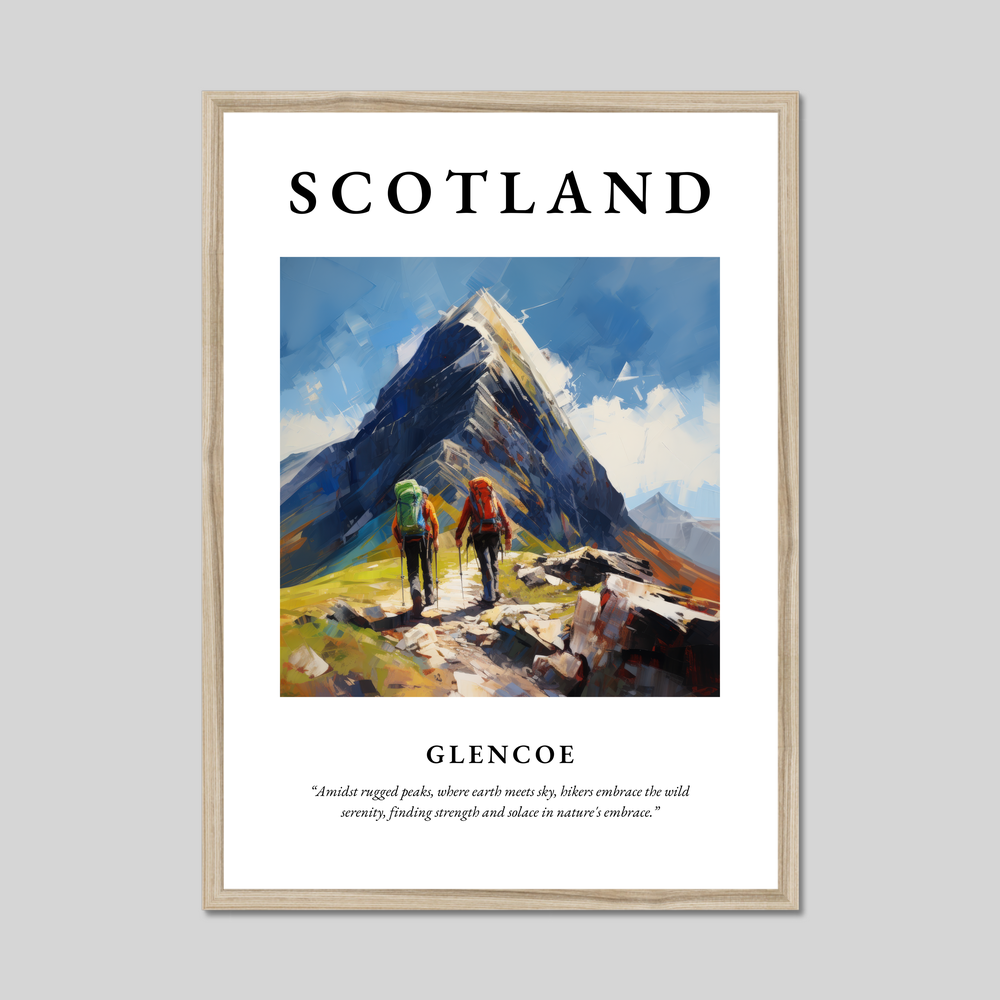 Poster in a natural frame with the word Scotland