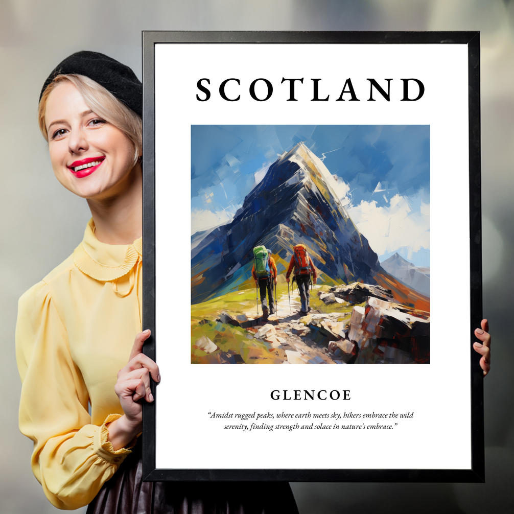 Person holding a poster of Glencoe