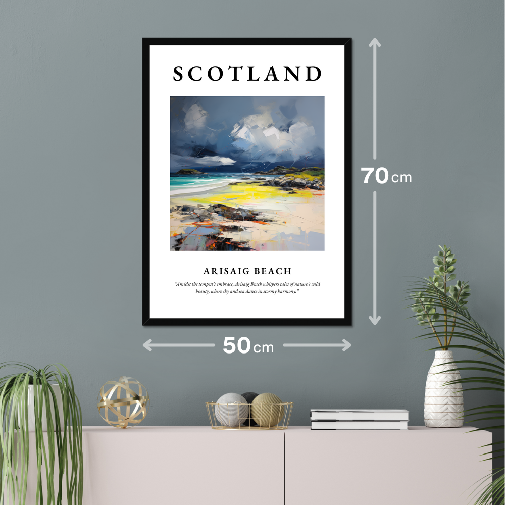 Poster of Arisaig Beach hanging on a wall