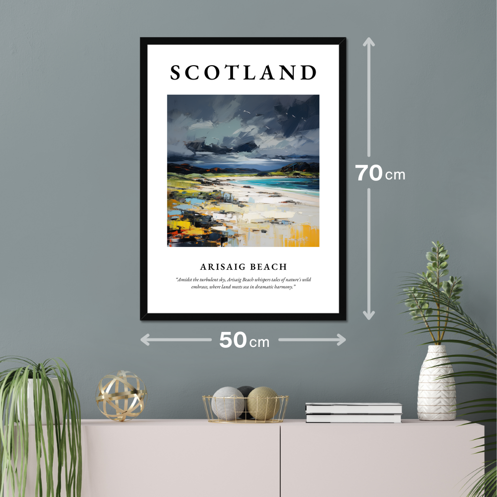 Poster of Arisaig Beach hanging on a wall