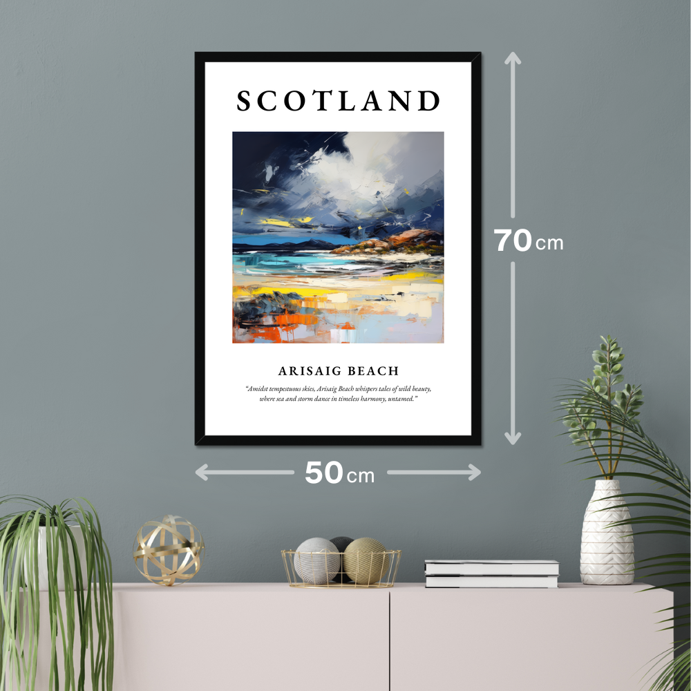 Poster of Arisaig Beach hanging on a wall