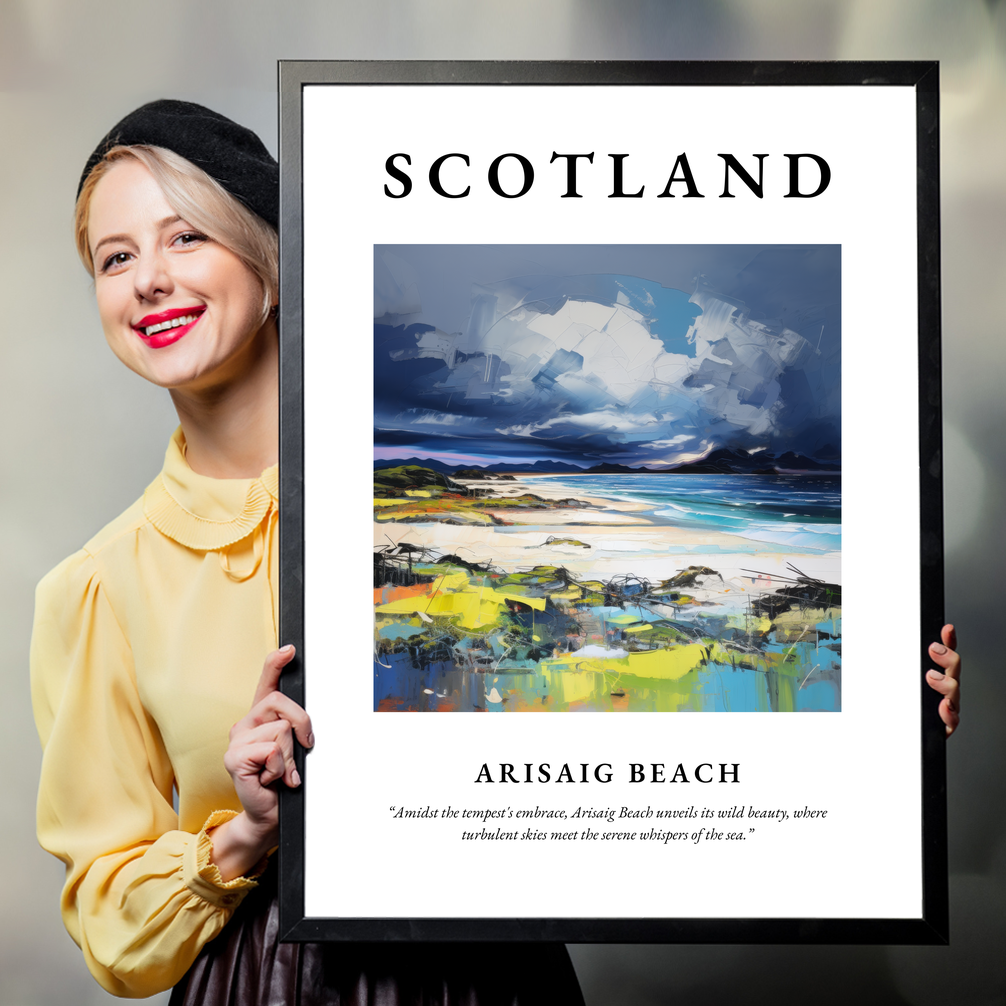 Person holding a poster of Arisaig Beach