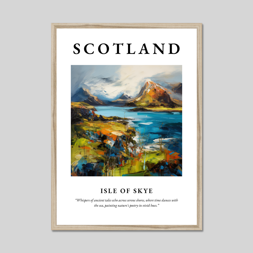 Poster in a natural frame with the word Scotland