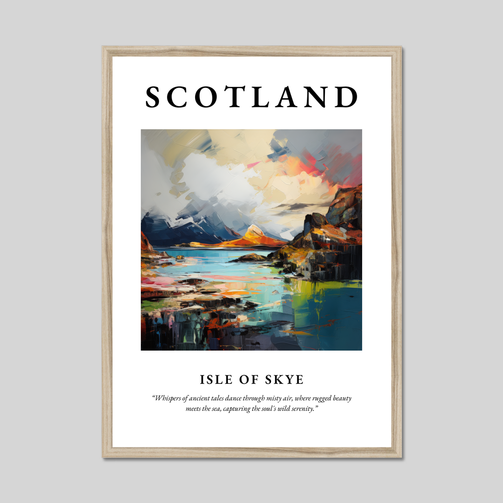 Poster in a natural frame with the word Scotland