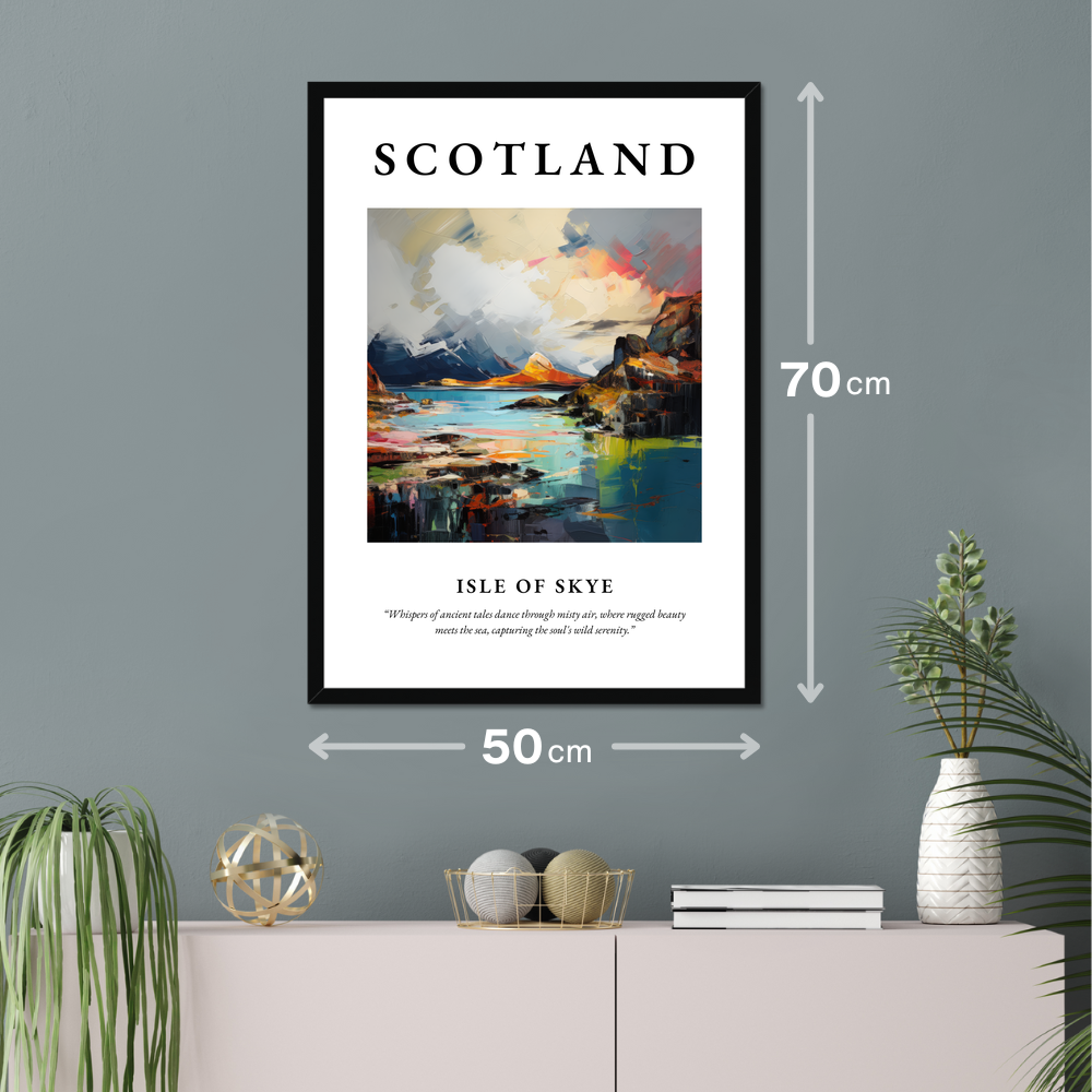 Poster of Isle of Skye hanging on a wall